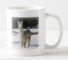Alpaca in the Snow Coffee Mug for sale by Alpaca Company