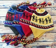 Knit Alpaca Chullo with Braids for sale by Purely Alpaca
