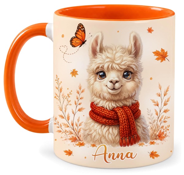 Personalized Alpaca Autumn Ceramic Coffee Mug