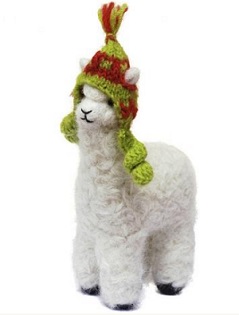 Alpaca Wearing A Chullo Christmas Ornament