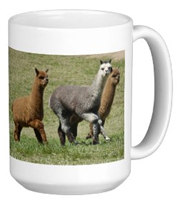 Alpacas in motion Mug for sale by Paragon Alpacas