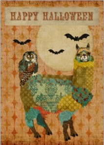 Alpaca Halloween Card designed by Nicole King
