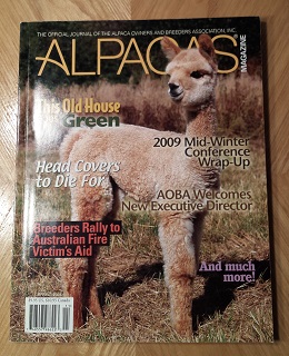 Alpacas Magazine Spring 2009 Front Cover