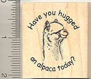 Hug An Alpaca Rubber Stamp