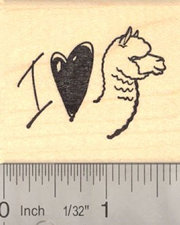 I Love Alpaca Rubber Stamp